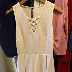 White sleeveless dress